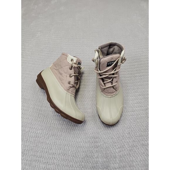 Sperry Boots Womens Size 6.5 Syren Gulf Wool Quilted Boot STS82538 Oat Duck Boot - Picture 1 of 10